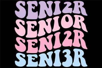 Retro Groovy Senior 2023 T-Shirt Design