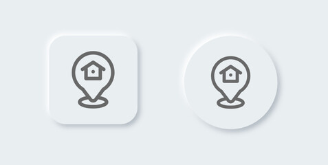 Address line icon in neomorphic design style. Location signs vector illustration.