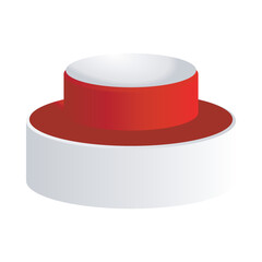 Red and White 3d Rounded Podium 11