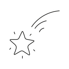 Shooting star in doodle style