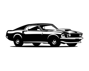 Fototapeta na wymiar Muscle car silhouette logo vector concept badge emblem isolated