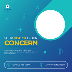 Fototapeta premium Gradient Medical Health Social media Template.Social media, flyer, and banner