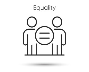 Ethics line icon. Equal balance sign. Gender equality symbol. Illustration for web and mobile app. Line style ethic icon. Editable stroke gender equal balance. Vector