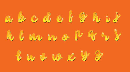 Floral Lowercase letters font, Yellow font, Alphabet letters font
