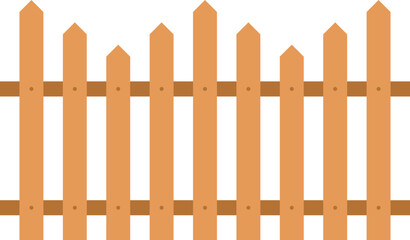 Wooden fence in flat style clip art