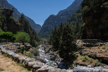 Beautiful landscape in the Samaria Gorge on the Greek island of Crete