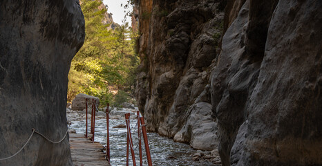 The narrowest part of the Samaria Gorge 