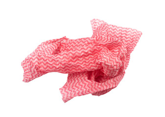 Crumpled Cleaning Cloth Isolated, Pink Wipe Rag, Cleaning Microfiber Towel, Wiping Cotton Napkin, Microfibre Fabric