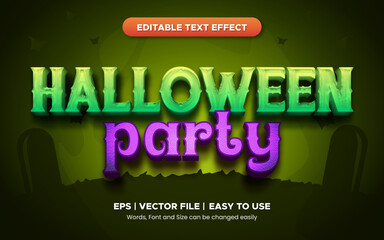 Editable Halloween party text effect, spooky 3d style