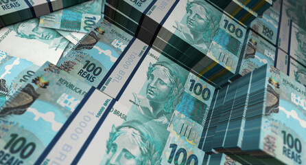 Brazil Brazilian Real 100 BRL banknote money 3d illustration - Powered by Adobe
