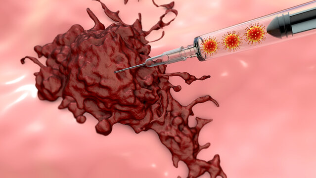 Oncolytic viral therapy, conceptual illustration