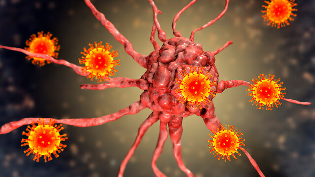 Oncolytic viral therapy, conceptual illustration