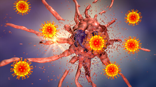 Oncolytic viral therapy, conceptual illustration