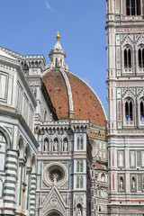 Close up of the Florence Cathedral in Florence, Tuscany, Italy, on a sunny day in spring.
