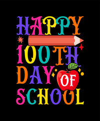 Fototapeta na wymiar 100 days of school concept design and logo illustration