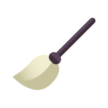 Broomstick flat design style icon