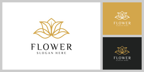 flower nature logo design template vector
