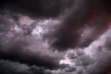 Naklejka na ściany i meble Picturesque view of sky with heavy rainy clouds. Stormy weather