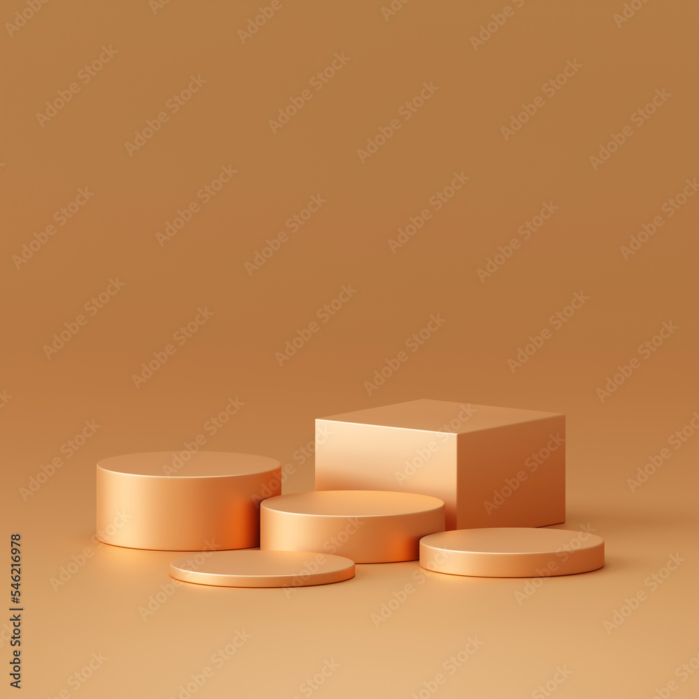 Fototapete gold podium stage 3d background of empty luxury show product display scene presentation template or 