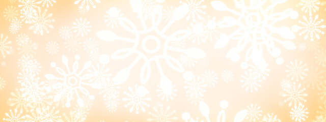 gold light background with snowflakes