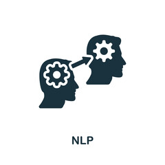 Nlp icon. Monochrome simple Neuromarketing icon for templates, web design and infographics