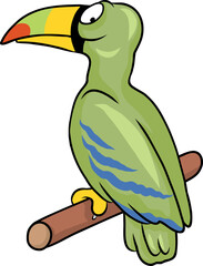 grüner Vogel lächelt klug und gewitzt © Mirabu