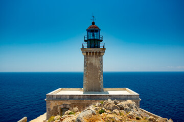 Fototapeta na wymiar Tenaro lighthouse on Peloponnese peninsula, Greece