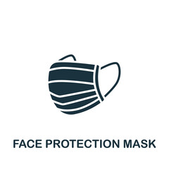 Face Protection Mask icon. Monochrome simple New Normality icon for templates, web design and infographics