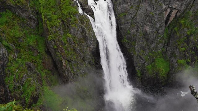 Voringsfossen, massive waterfall in Norway Voringsfossen