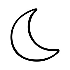 Doodle moon. Hand drawn crescent
