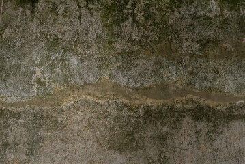 Old shabby wall with mould and stains
