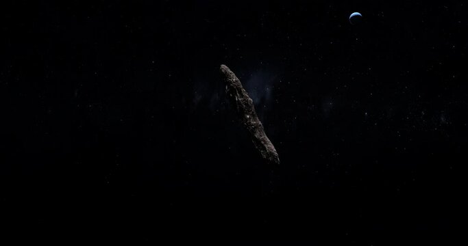 Oumuamua, interstellar object, orbiting in the outer psace with Neptune