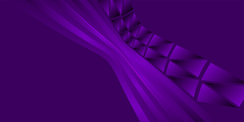 Abstract background made of waving lines and trygonal shapes in dark purple colors. 3d abstract violet purple background.