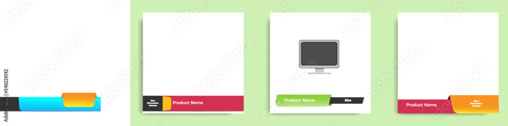 Wall mural geometric square social media banner layout, product background backdrop display for e commerce sale