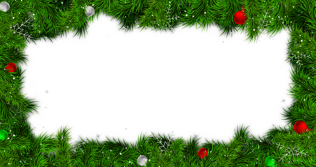 christmas background with fir branches and balls