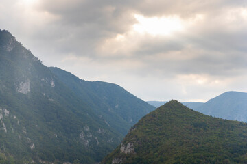 Tara mountain peaks with amazing sky at sunset