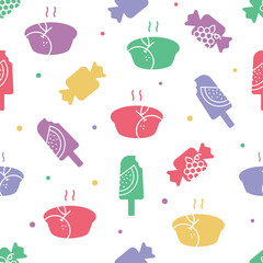 Vector Colorful Treats textured repeat pattern background design