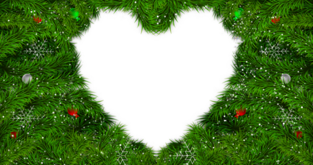 Green Christmas Frame Heart leaf