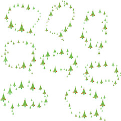a set of christmas trees bubbles for speech