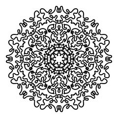 Flower mandala. Round ornament. The unusual shape of the flower. Floral decorative ornament of mandala. Festive decoration. Islam, Arabic, Indian, Turkish, Moroccan, Spanish, mystical, Ottoman motifs.
