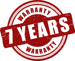 7 year warranty stamp badge isolated on white background. warranty label	