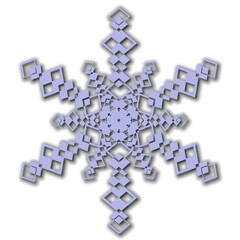 紫の雪の結晶　ドロップシャドウあり　単品