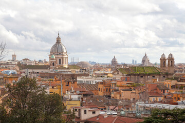 Fototapeta na wymiar Aerial view of the churches of Rome