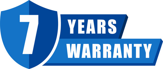 6 year warranty stamp badge isolated