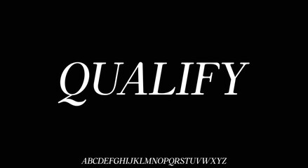 QUALIFY Modern Bold Font. Regular Italic Number Typography urban style alphabet fonts for fashion, sport, technology, digital, movie, logo design, vector illustration