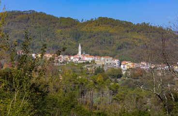 View of the small village of Carro, La Spezia Province, Italy