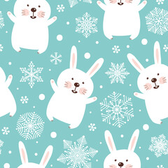 Seamless pattern with rabbit. Symbol of the Year