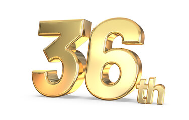 Fototapeta premium 36th anniversary gold 3d render