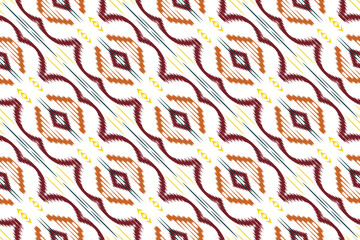 Ethnic ikat chevron batik textile seamless pattern digital vector design for Print saree Kurti Borneo Fabric border brush symbols swatches stylish