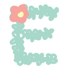 blooming flower E Uppercase